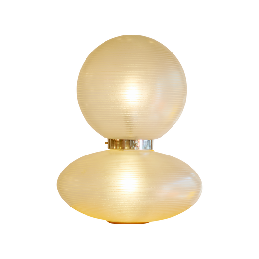 BELT TABLE LAMP w. STRIPED GLASS
