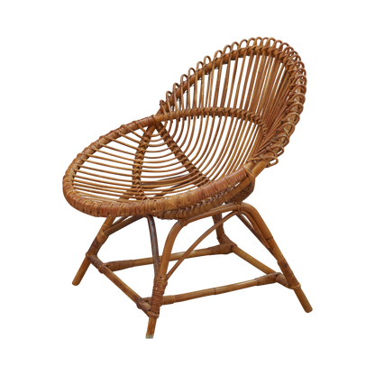 BENT BAMBOO RATTAN BOHEMIAN FRENCH RIVIERA LOUNGE CHAIRS