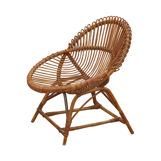 BENT BAMBOO RATTAN BOHEMIAN FRENCH RIVIERA LOUNGE CHAIRS