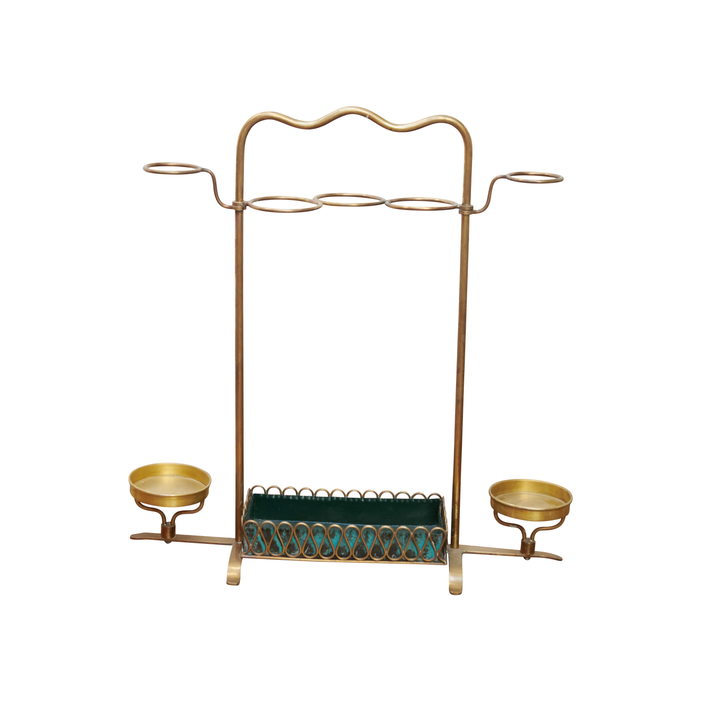 BRASS & LEATHER UMBRELLA STAND