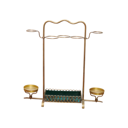 BRASS & LEATHER UMBRELLA STAND