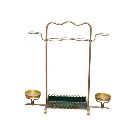 BRASS & LEATHER UMBRELLA STAND