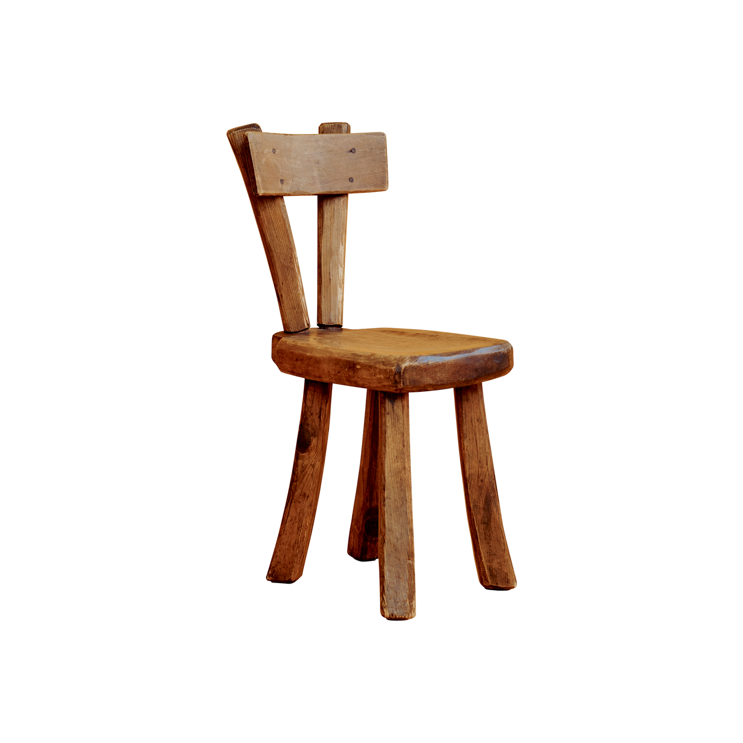 BRUTALIST WAXED WOOD CHAIR