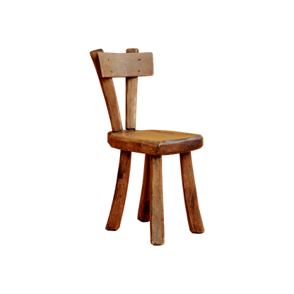BRUTALIST WAXED WOOD CHAIR