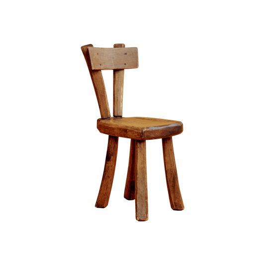 BRUTALIST WAXED WOOD CHAIR