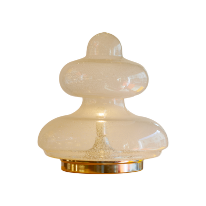 CHROME SPECKLED GLASS TABLE LAMP