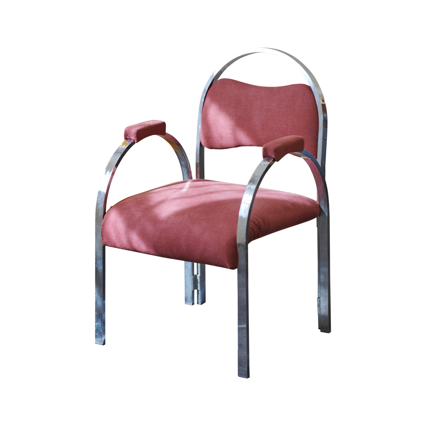 SET OF FOUR COLOURFUL CHROME SIDE CHAIRS