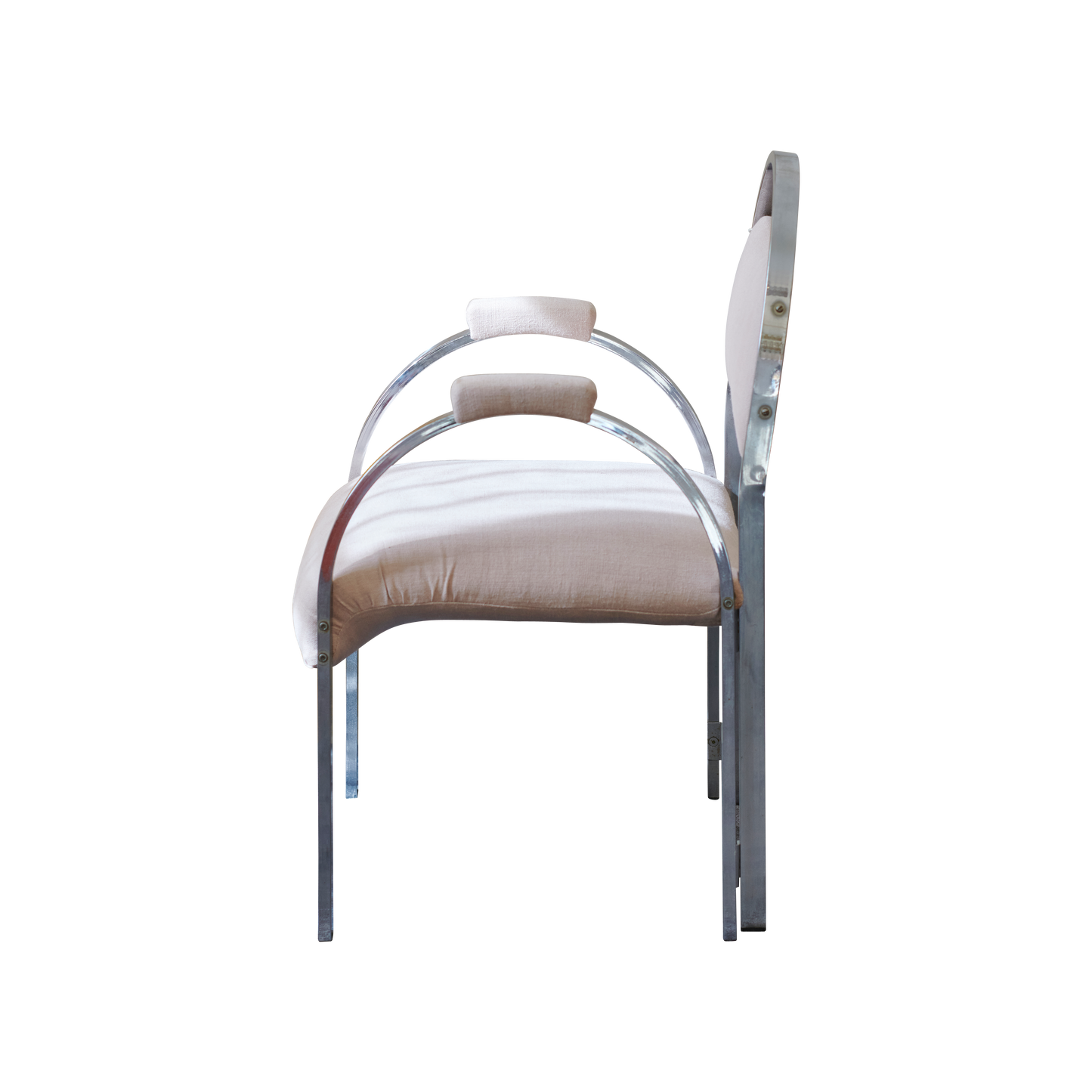 SET OF FOUR COLOURFUL CHROME SIDE CHAIRS