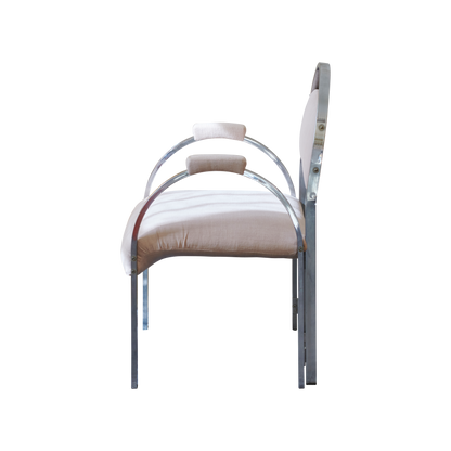 SET OF FOUR COLOURFUL CHROME SIDE CHAIRS