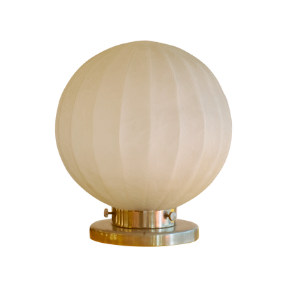CYLINDRICAL ACID ETCHED GLASS TABLE LAMP