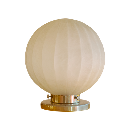 CYLINDRICAL ACID ETCHED GLASS TABLE LAMP