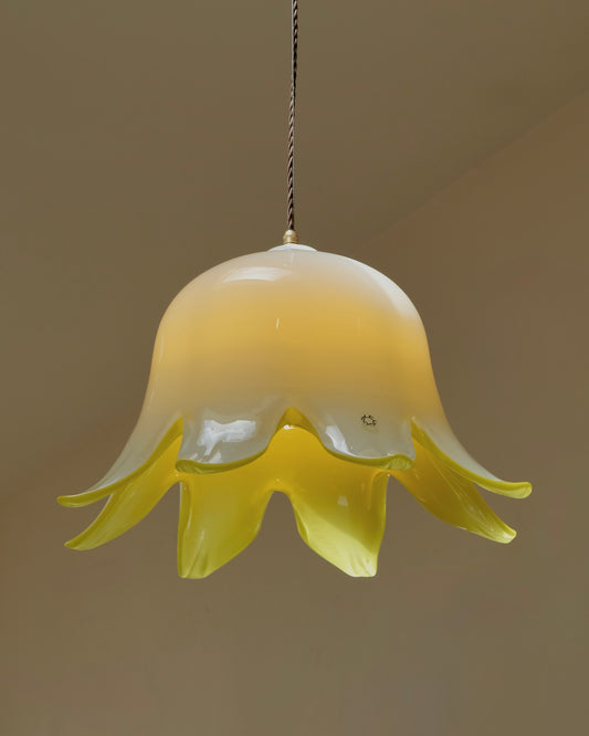 YELLOW MURANO GLASS BELLFLOWER PENDANT