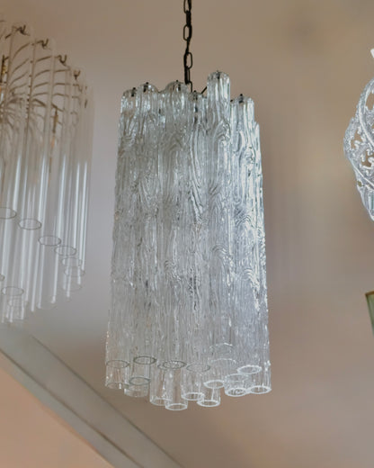 LINEAR TEXURTED MURANO GLASS CHANDELIER