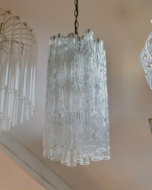 LINEAR TEXURTED MURANO GLASS CHANDELIER
