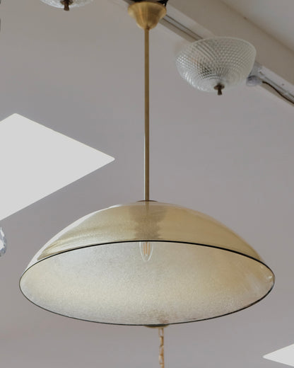 AMBER WASH MURANO GLASS SAUCER PENDANT