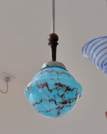 ART DECO TURQUOISE MURANO GLASS PENDANT