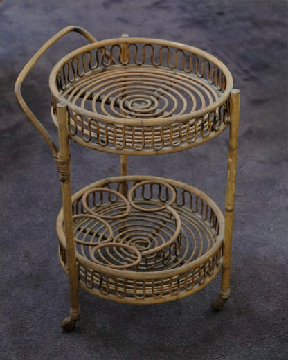 BAMBOO & RATTAN BAR CART