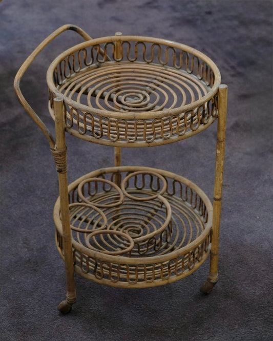 BAMBOO & RATTAN BAR CART