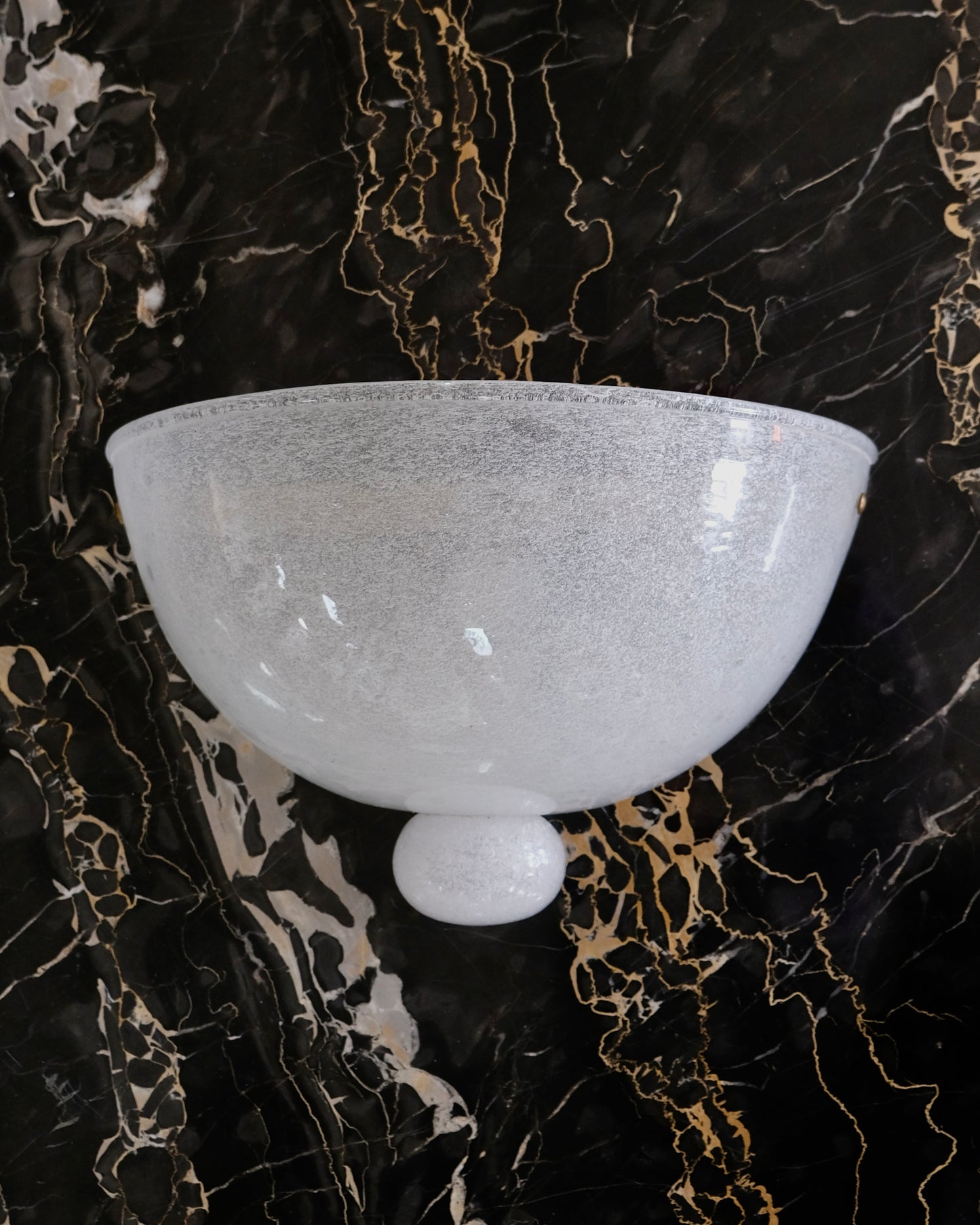 SEEDED MURANO GLASS DOME SCONCE w. DROP DETAIL