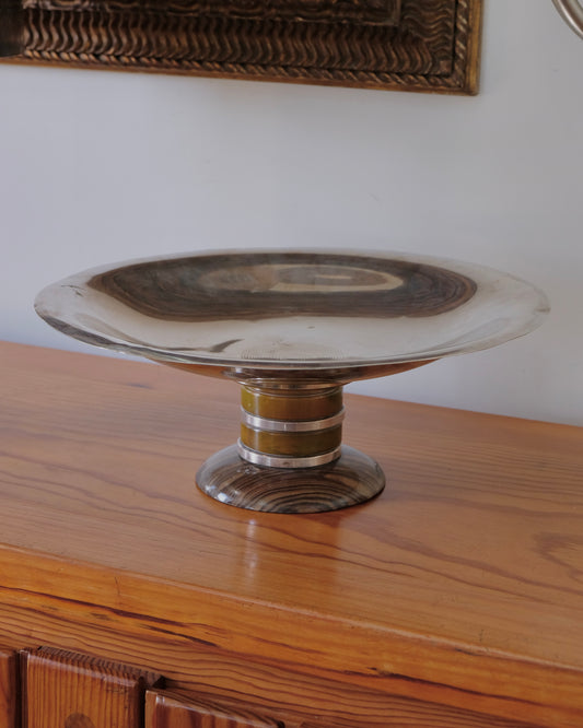 ART DECO FRUIT BOWL COUP w. BAKELITE BASE