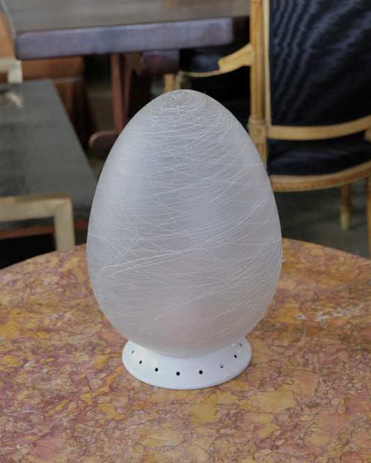 FROSTED MURANO GLASS EGG LAMP