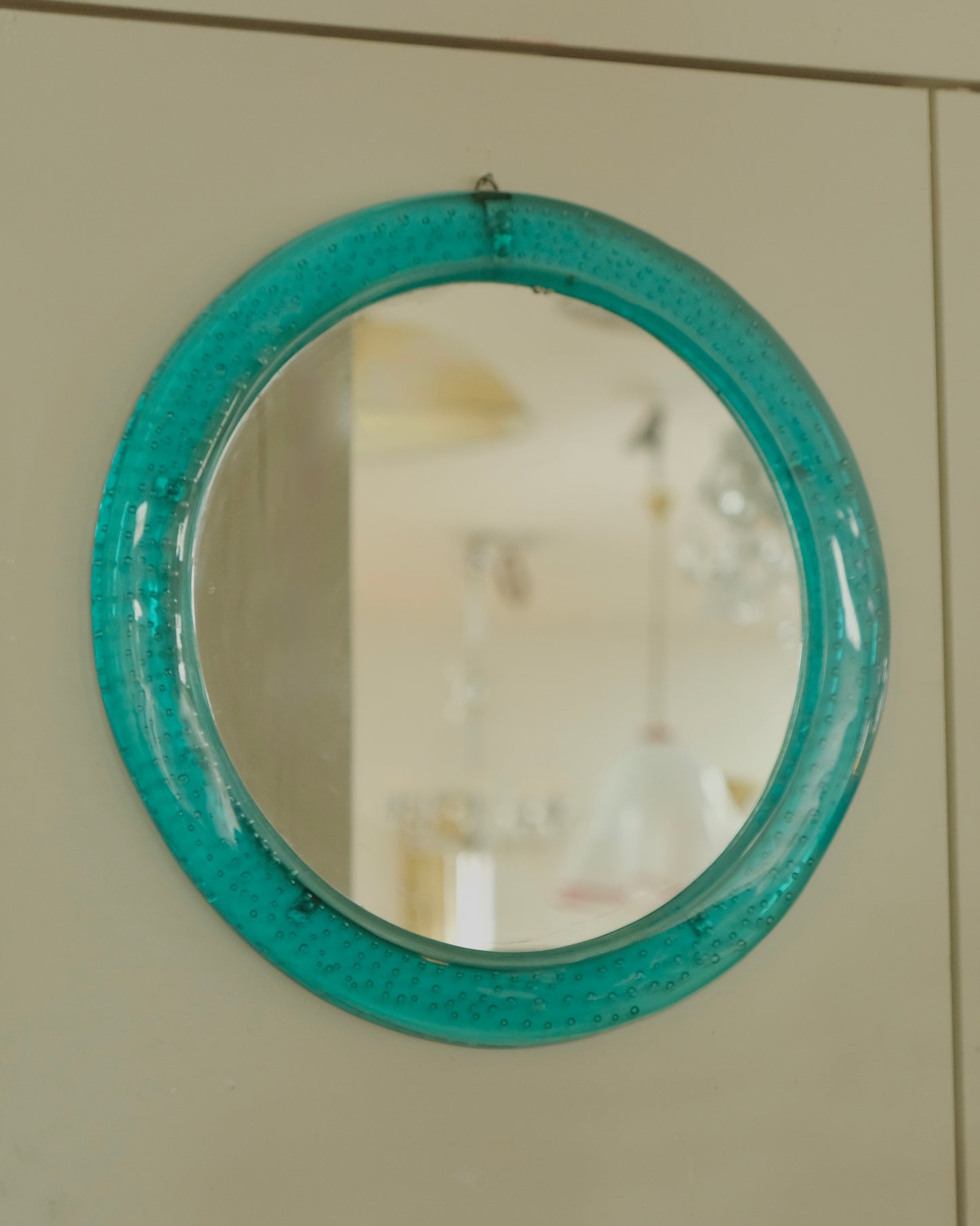 SMALL GREEN SEEDED PLEXIGLASS MIRROR