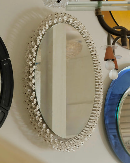 BACKLIT MIRROR w. FLORAL MOTIF FRAME