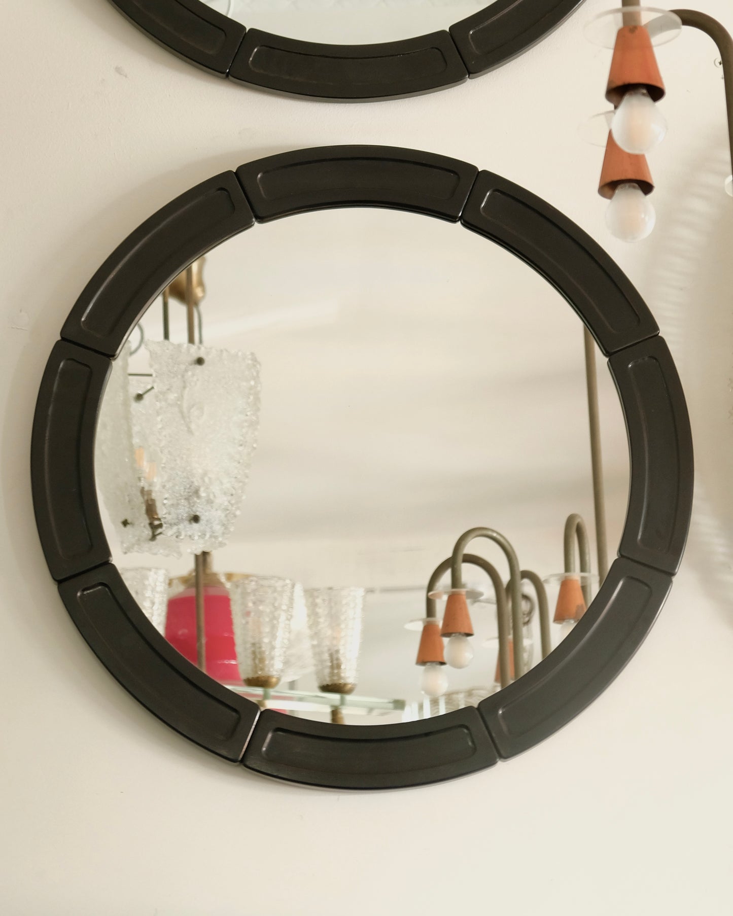 PAIR OF BLACK OCTET MIRRORS
