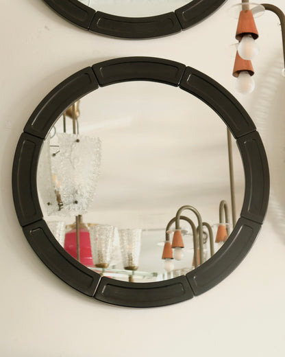 PAIR OF BLACK OCTET MIRRORS