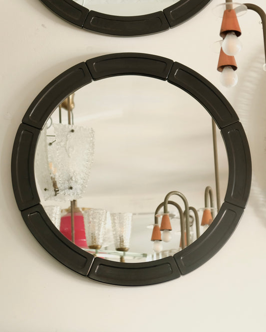 PAIR OF BLACK OCTET MIRRORS