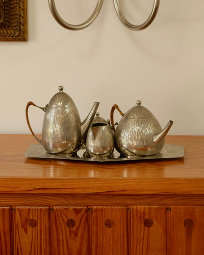 SILVER BAUHAUS ACORN SERVING SET
