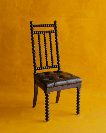 SET OF SIX VIOLET BOBBIN DINING CHAIRS