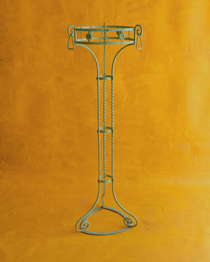 PAIR OF WROUGHT IRON GREEN PLANT STANDS