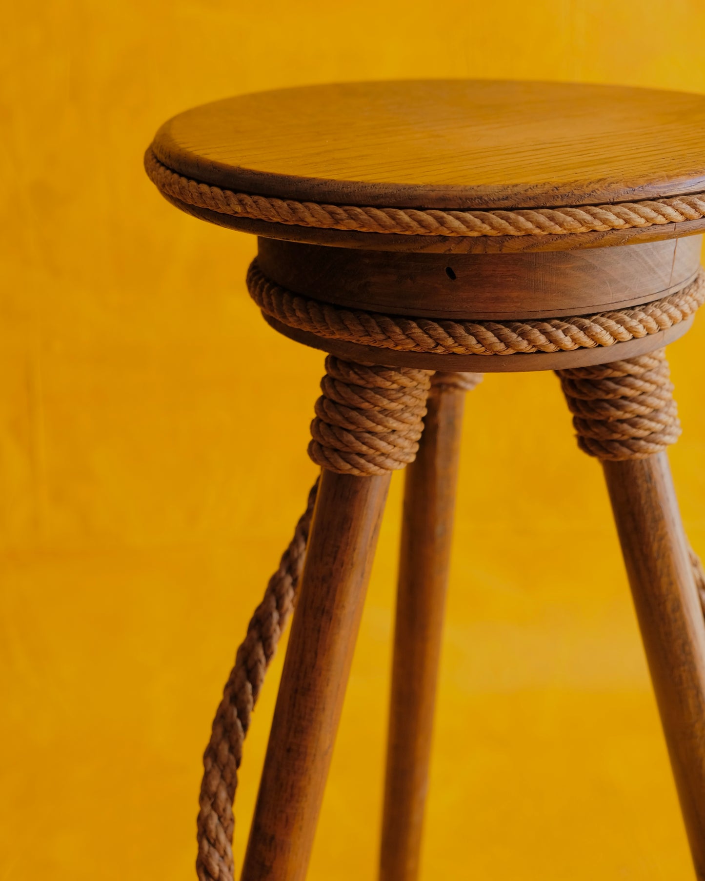PAIR OF FRENCH ROPE BAR STOOLS