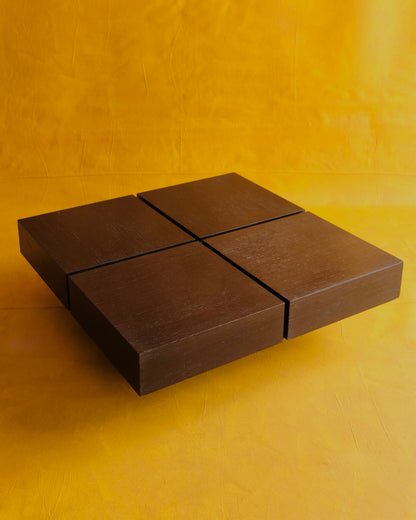 FOUR SQUARE LAMINATE COFFEE TABLE w. SINGLE DRAWER