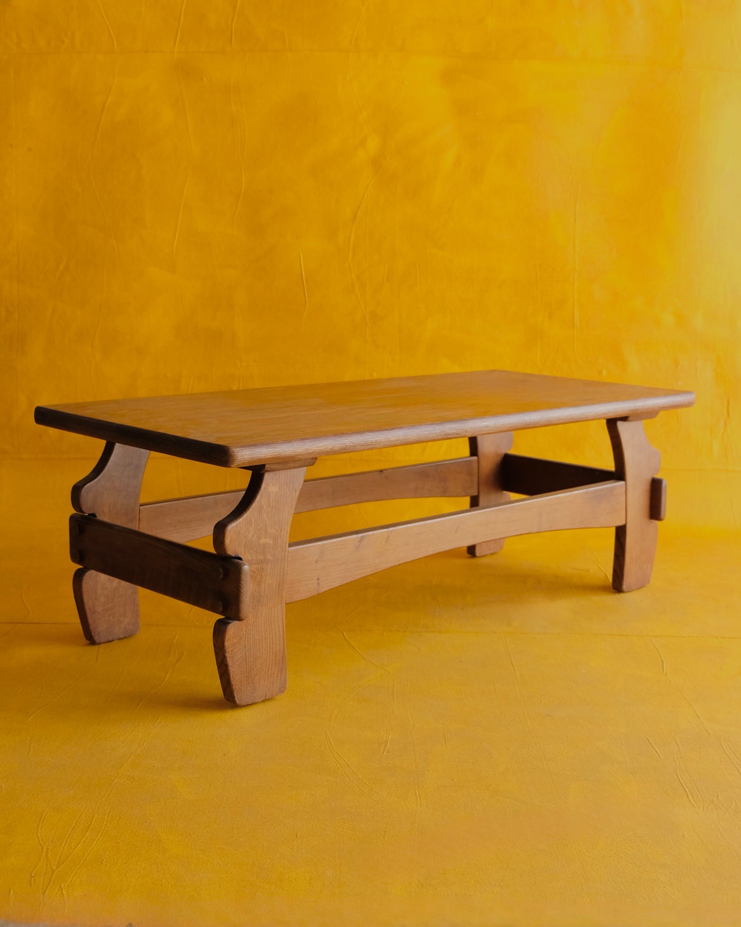 BRUTALIST FRENCH OAK COFFEE TABLE