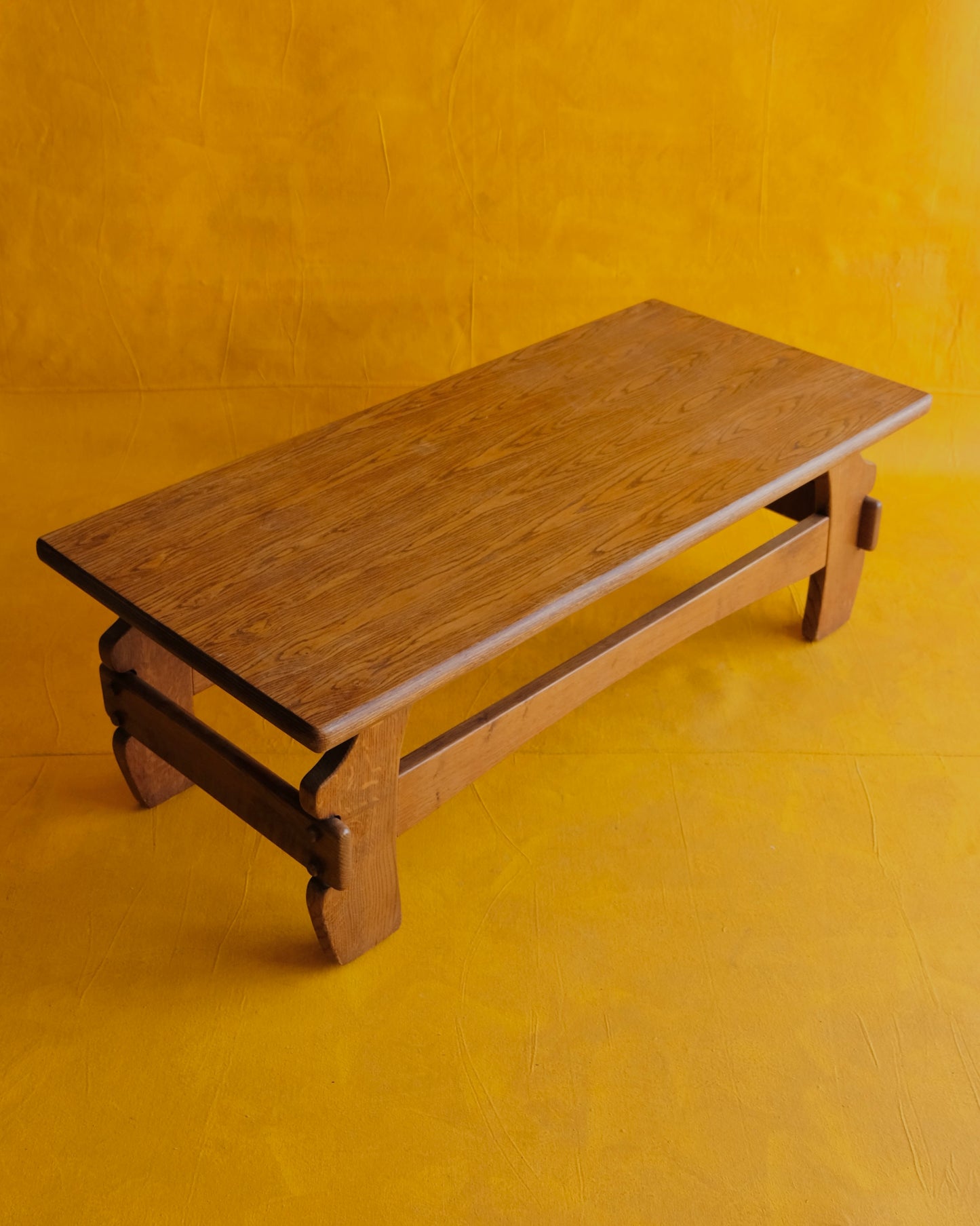BRUTALIST FRENCH OAK COFFEE TABLE