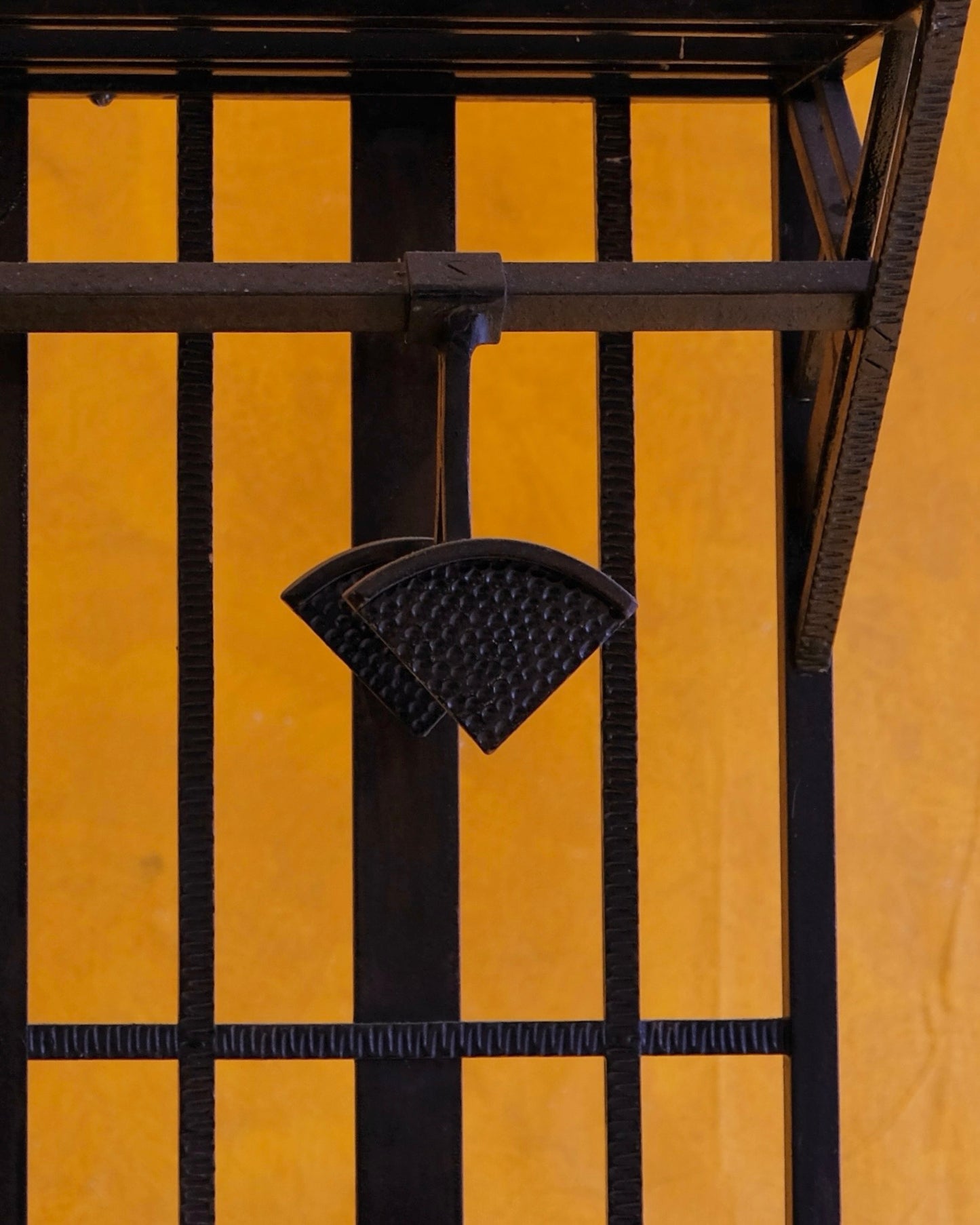 WIDE ART DECO WROUGHT IRON HALL STAND