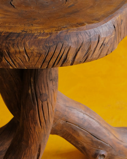 SCULPTURAL TRI LEG STUMP SIDE TABLE
