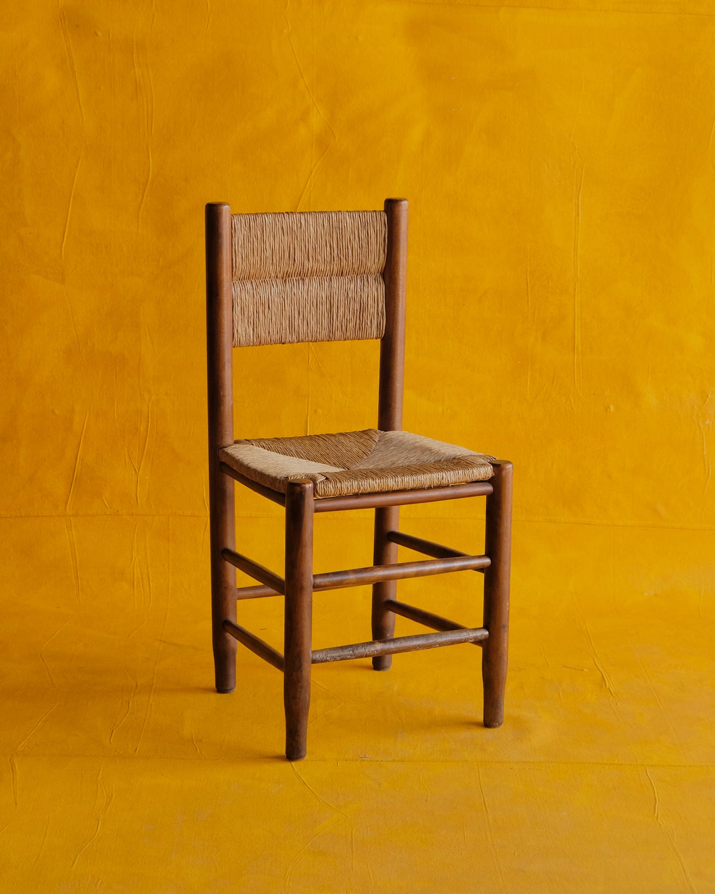 SET OF SIX TAPERED RUSH DINING CHAIRS