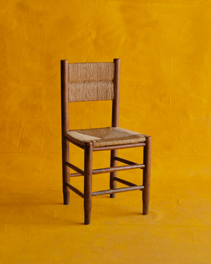 SET OF SIX TAPERED RUSH DINING CHAIRS