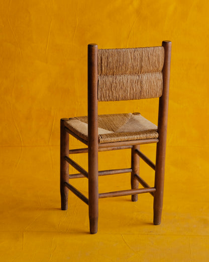 SET OF SIX TAPERED RUSH DINING CHAIRS