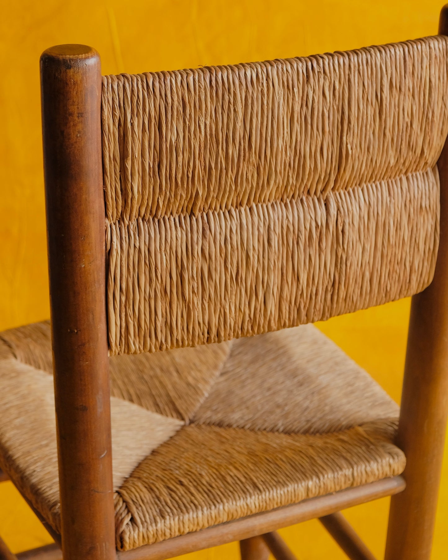 SET OF SIX TAPERED RUSH DINING CHAIRS