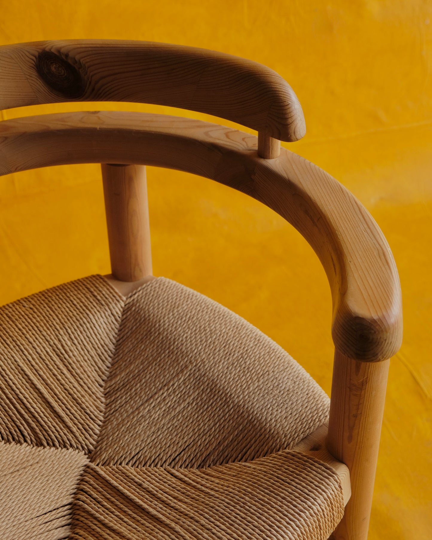 PAIR OF HAND CARVED RUSH PINE CORNER CHAIRS