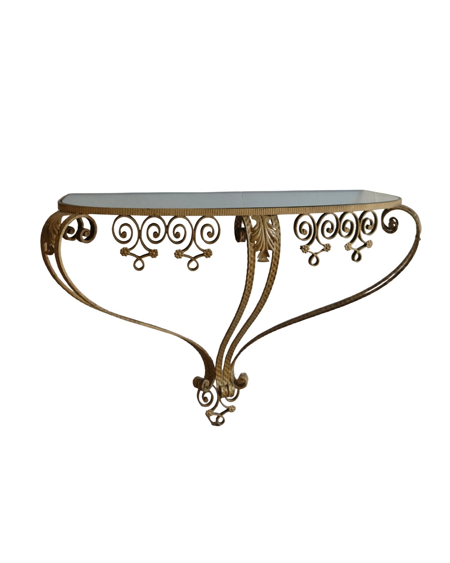 GILDED IRON & MIRROR WALL CONSOLE