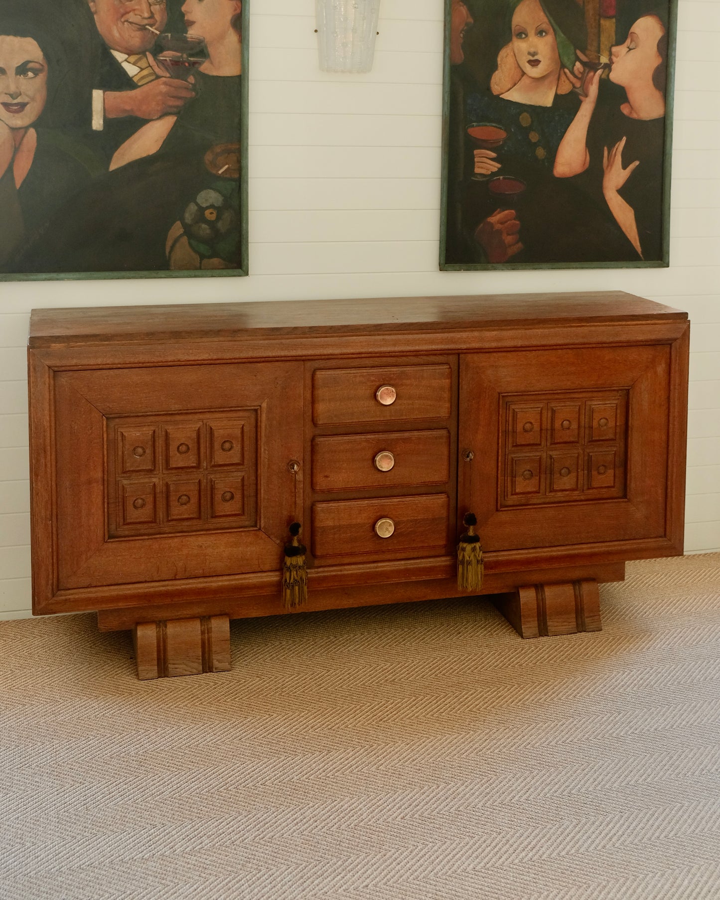 BRUTALIST FRENCH OAK CONSOLE