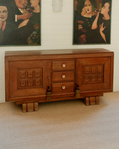 BRUTALIST FRENCH OAK CONSOLE