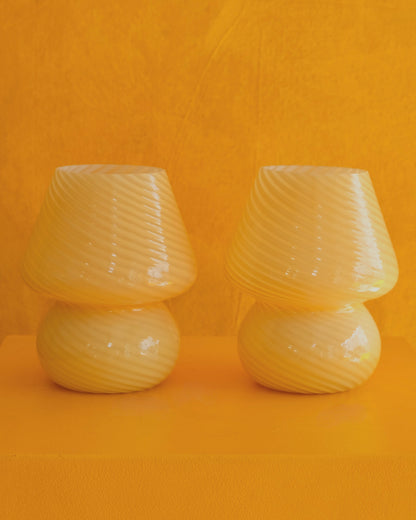 PETITE YELLOW SWIRL MURANO GLASS TABLE LAMPS