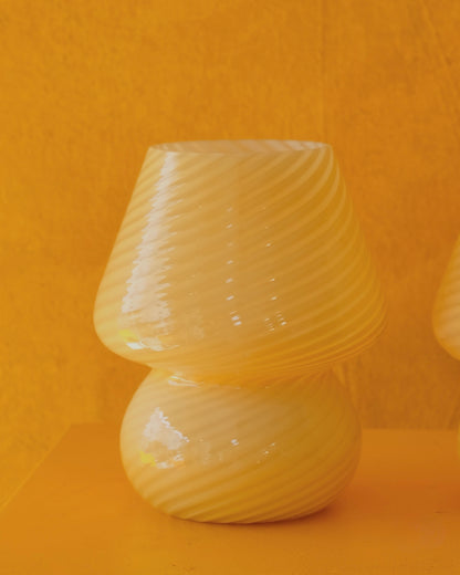 PETITE YELLOW SWIRL MURANO GLASS TABLE LAMPS