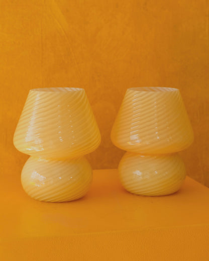 PETITE YELLOW SWIRL MURANO GLASS TABLE LAMPS